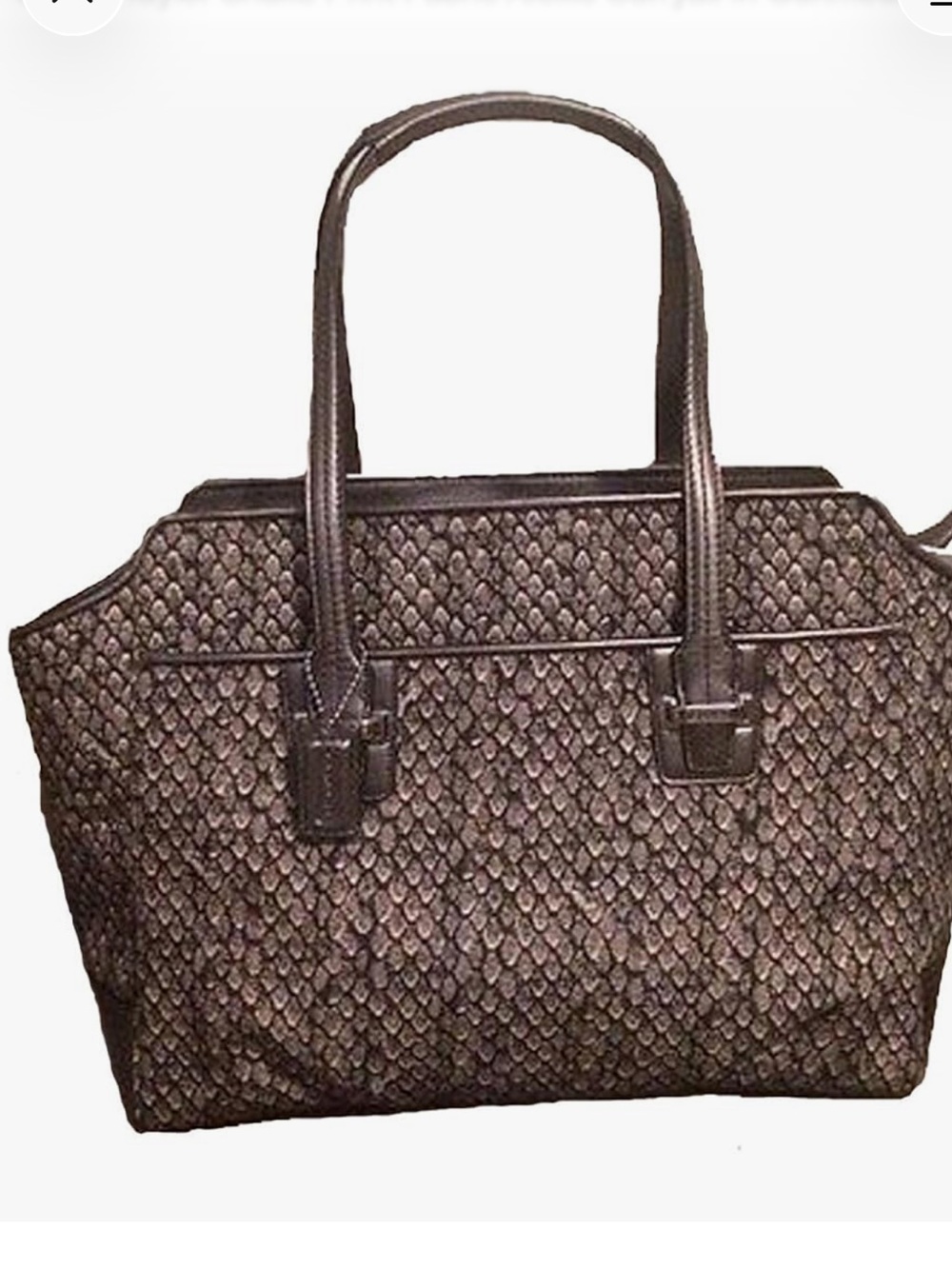 Coach Taylor Snake Print Fabric Alexis Carryall in Gunmetal